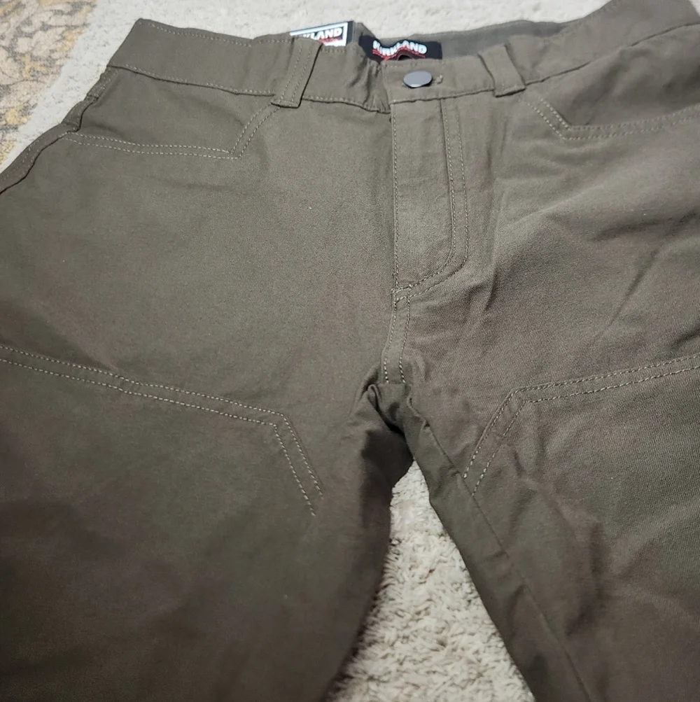 Kirkland Signature Mens Brown/Green Stretch Tech Pants - 30 X 32